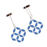 Min-seo Blue Gemstone Dangle Earrings for Every Occasion